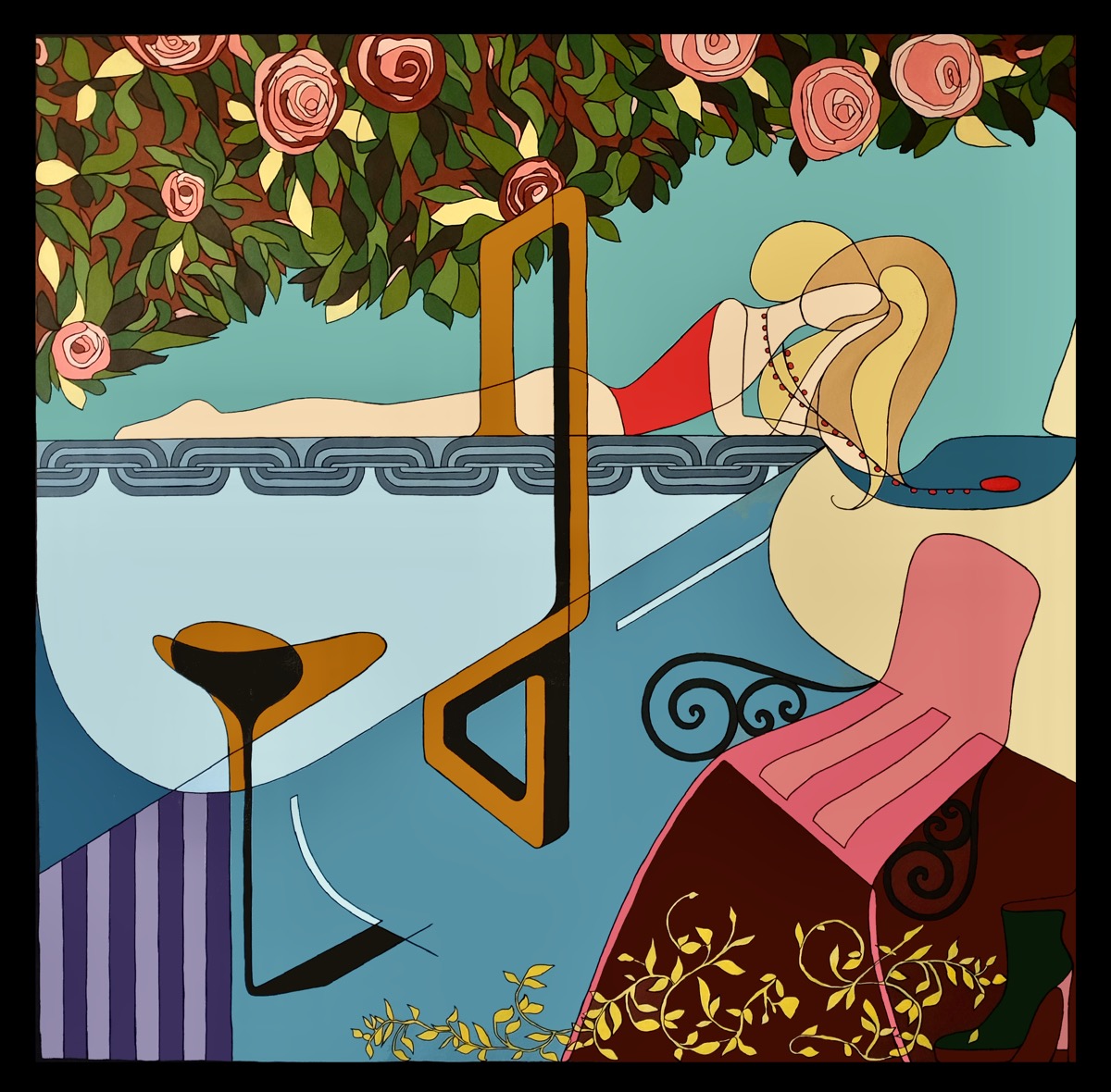 Mon unique matinée de printemps - 140cm x 140 cm